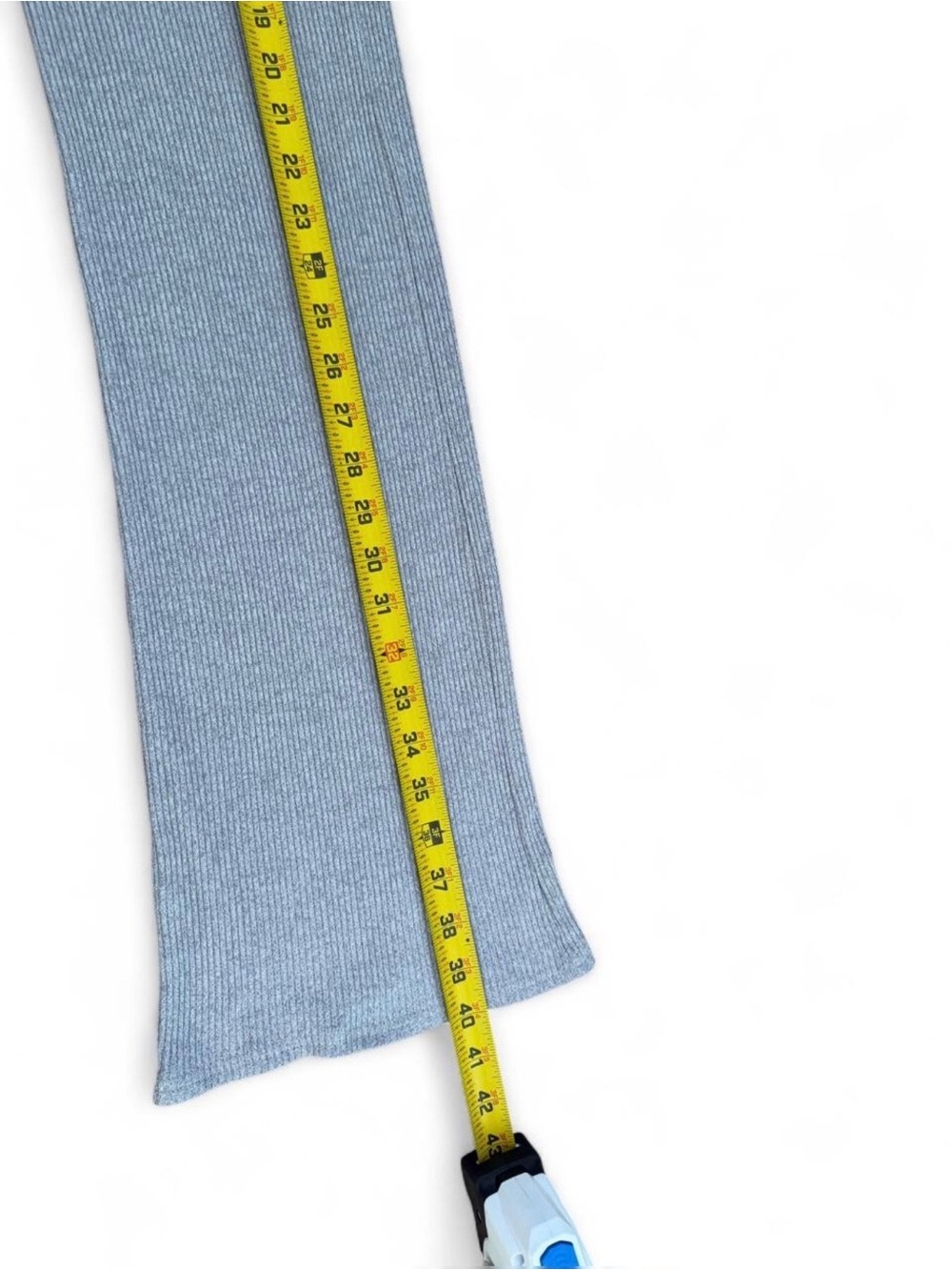 Hollister Light Gray Ribbed Flared Track Pants - Picture 5 of 6